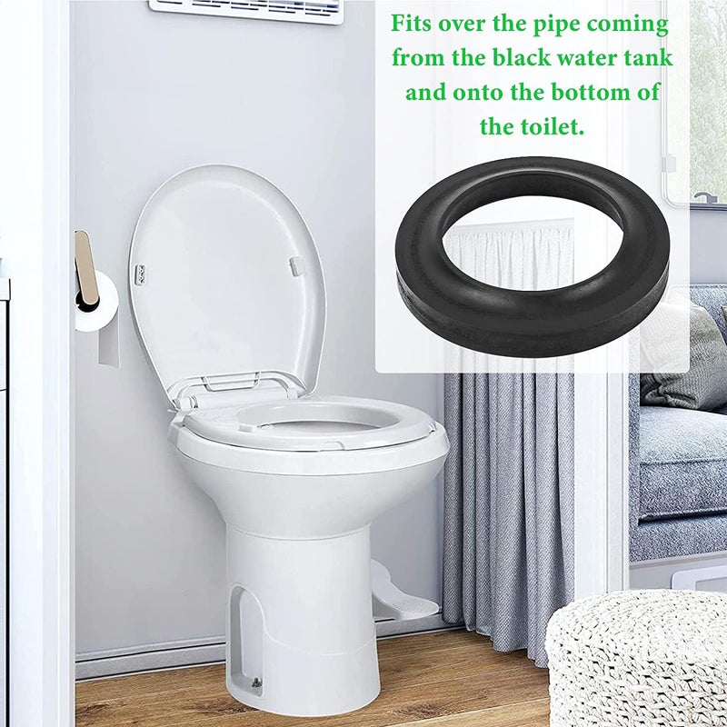 AOMUCH 33239 Replacement RV/Camper/Trailer - for Thetford Toilet Floor Flange Seal,Fits The Standard 3-inch Waste Hole - Black - Image 3
